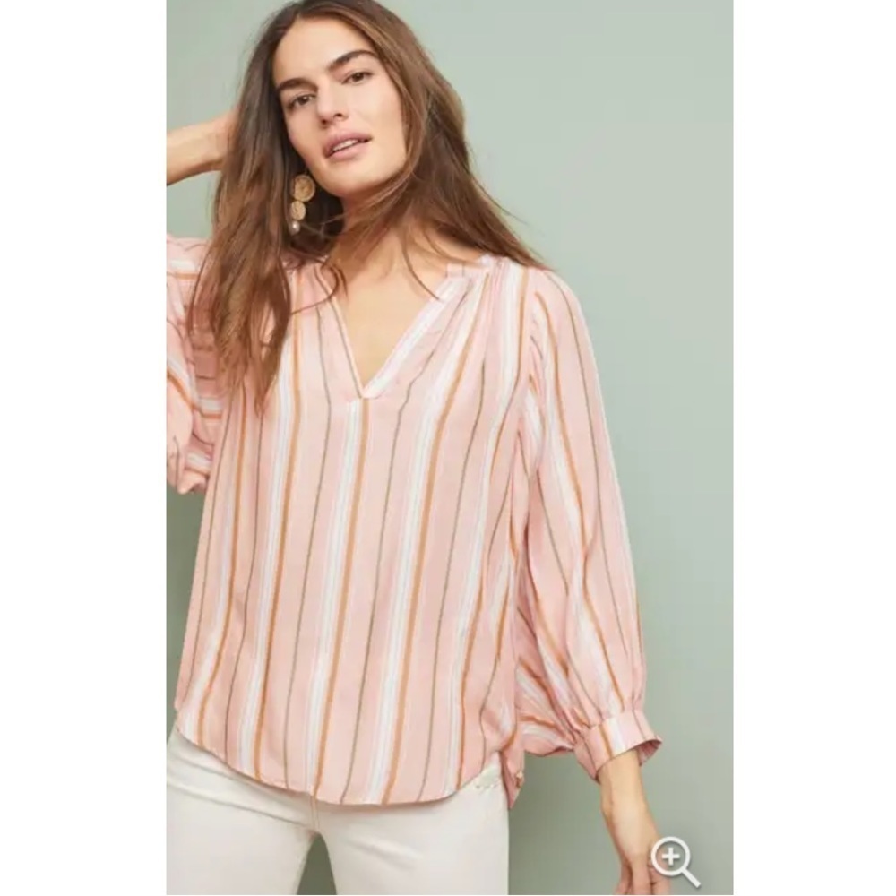 Anthropologie Maeve Balloon Sleeves Brenda Peasant Top
